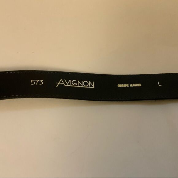 Avignon Vintage Black suede Leather Gold buckle  Belt Size L - Picture 6 of 9